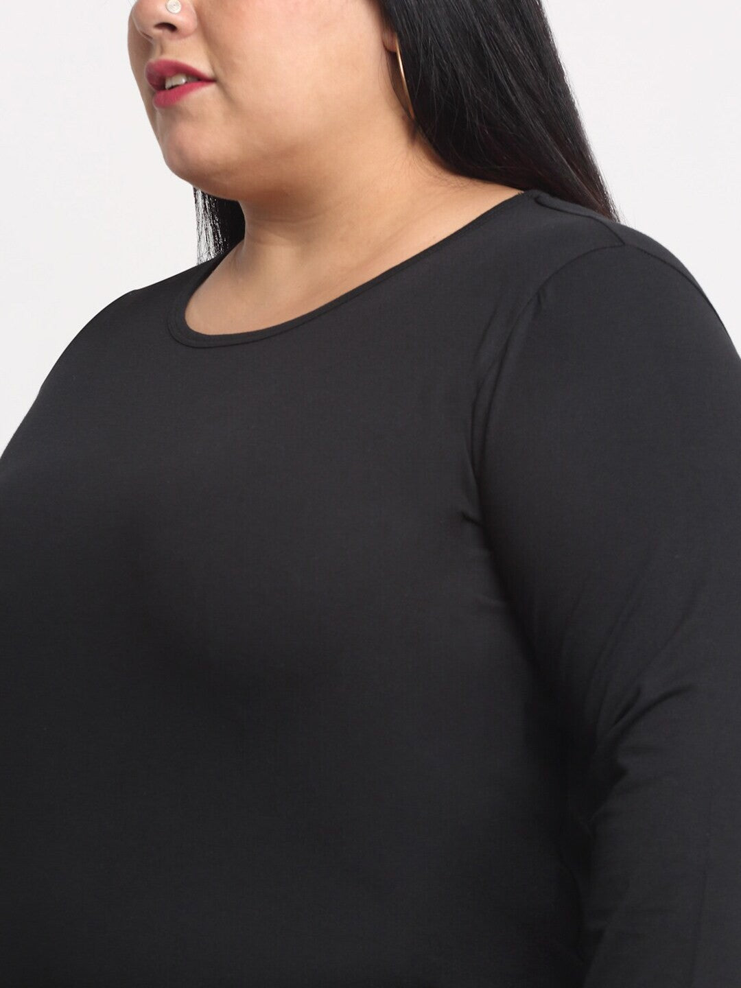 Plus Size  Women Black T-shirt