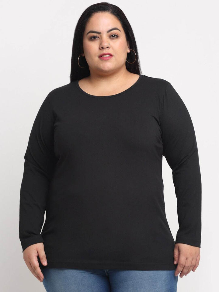 Plus Size  Women Black T-shirt
