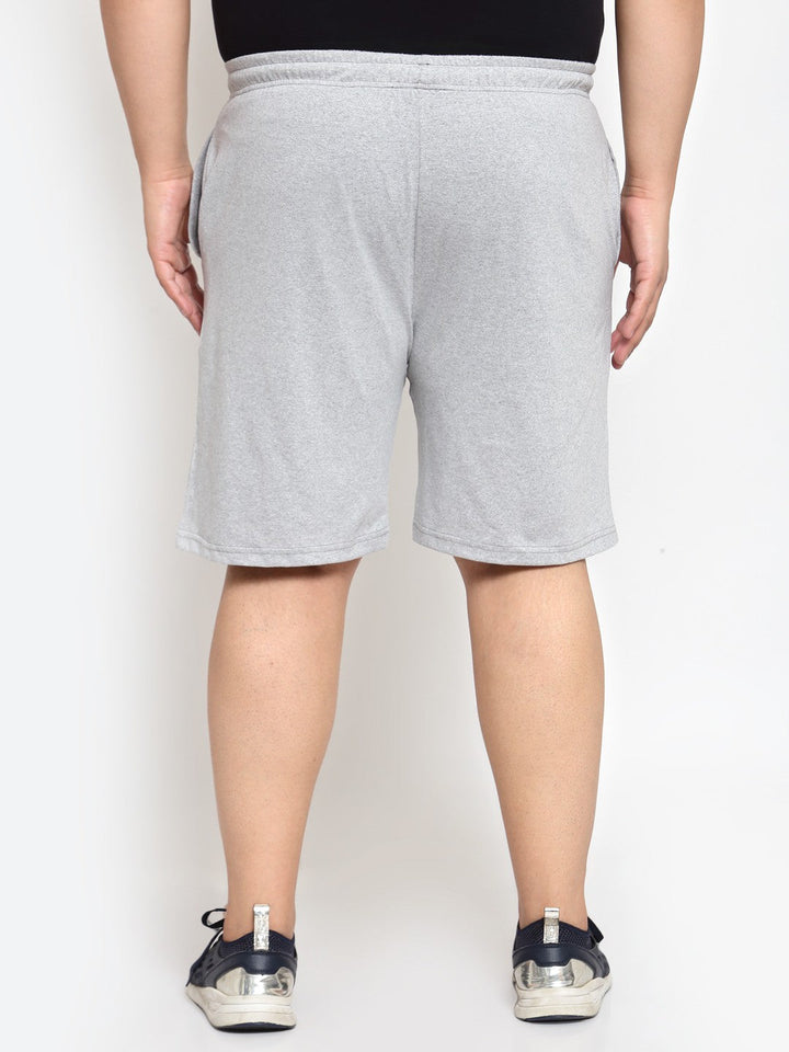 Plus Size Men Grey Mid-Rise Regular Shorts