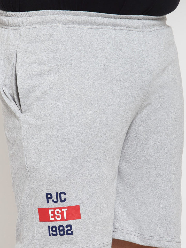 Plus Size Men Grey Mid-Rise Regular Shorts