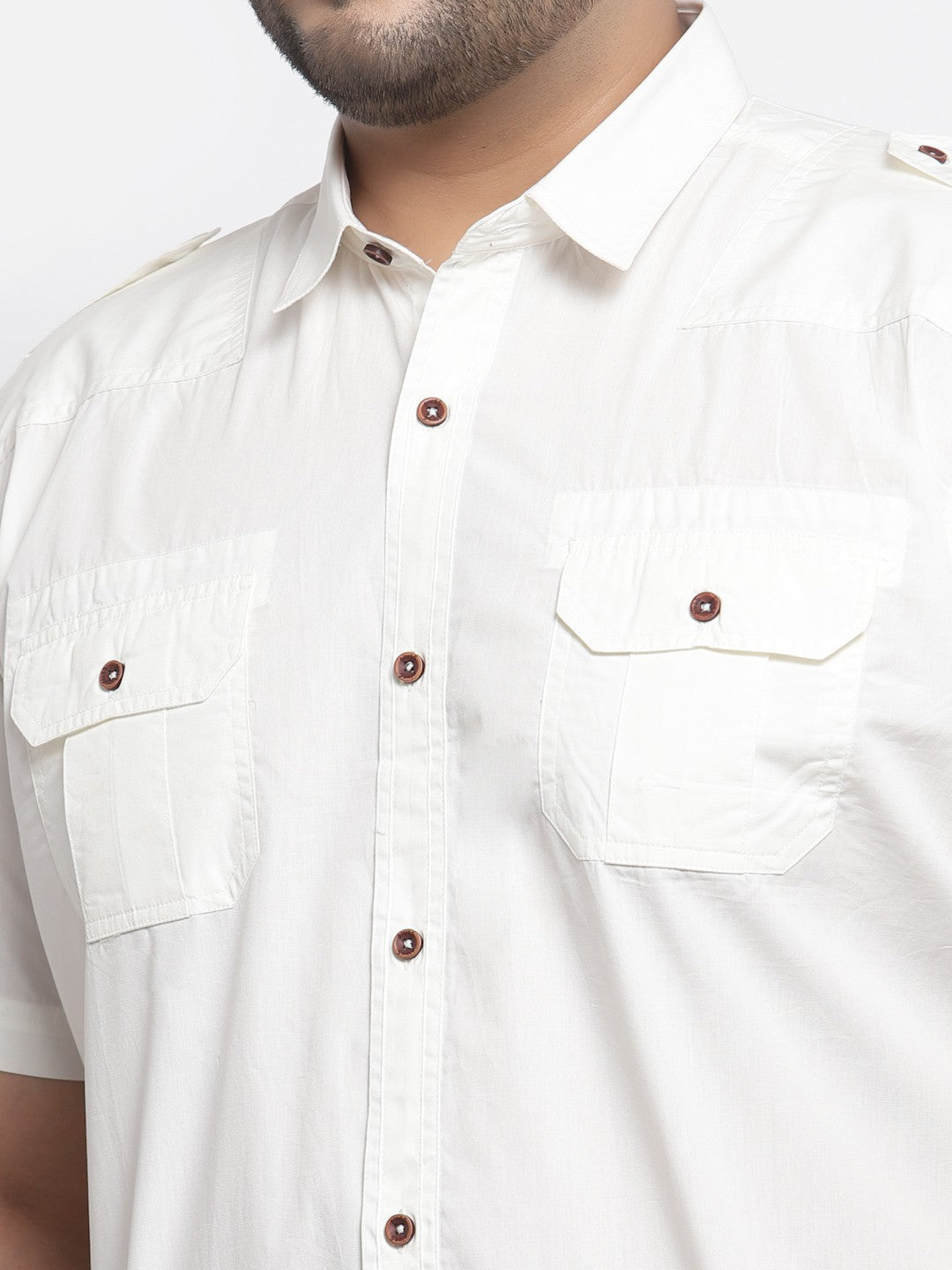 Plus Size Men Cargo Casual Shirt