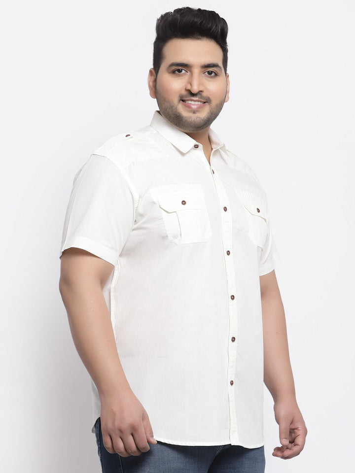Plus Size Men Cargo Casual Shirt