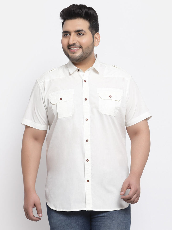 Plus Size Men Cargo Casual Shirt