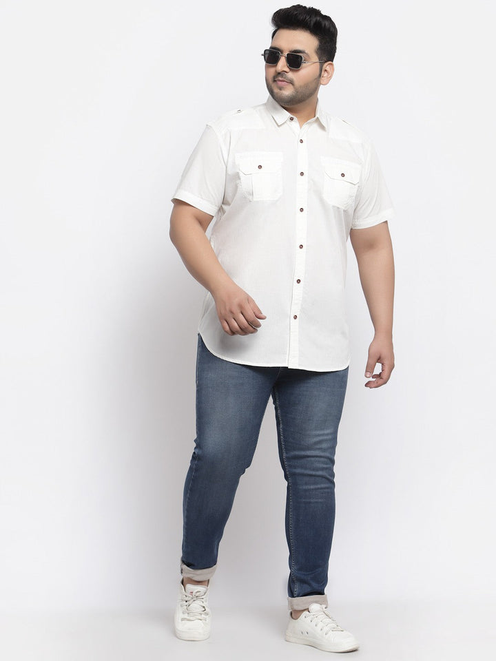 Plus Size Men Cargo Casual Shirt