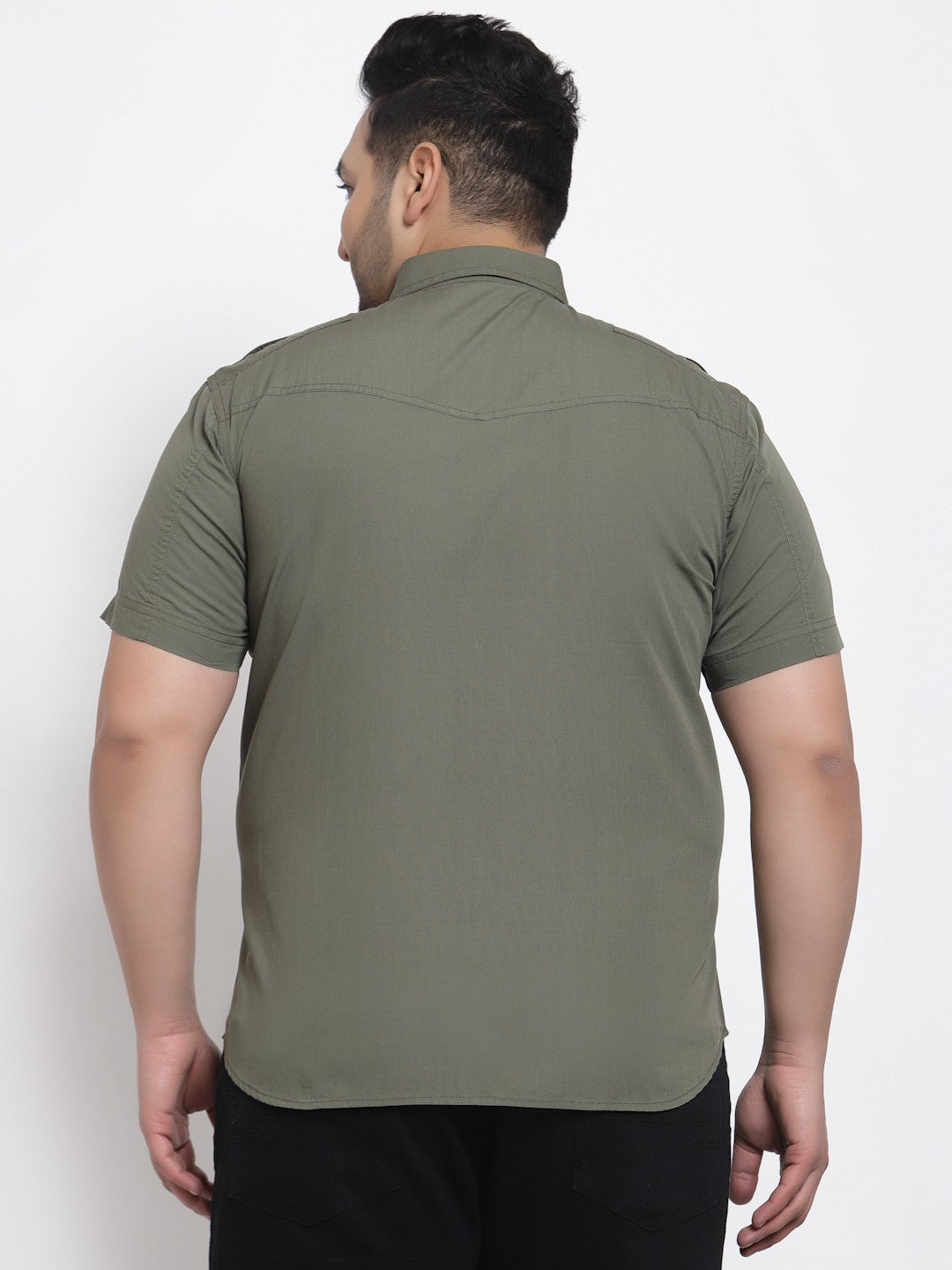 Plus Size Men Cargo Casual Shirt