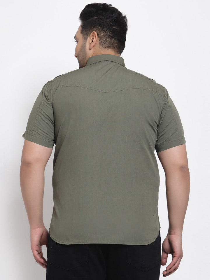 Plus Size Men Cargo Casual Shirt