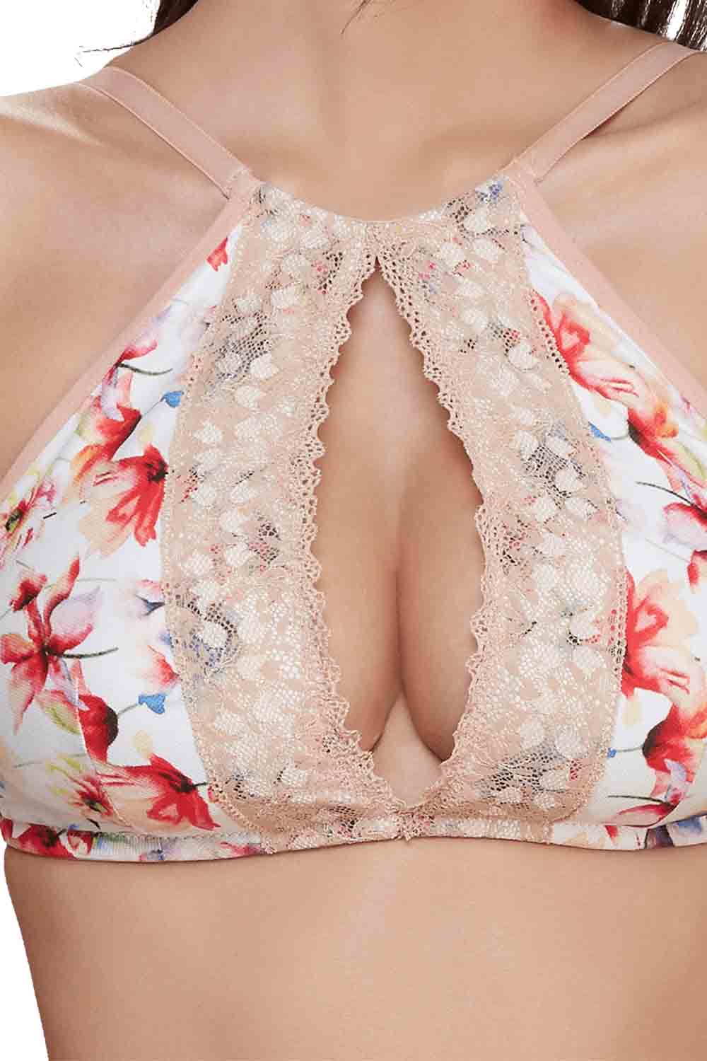 Organic Cotton  Blended Antimicrobial Lightly Padded Non-wired Bralette-ISB089-